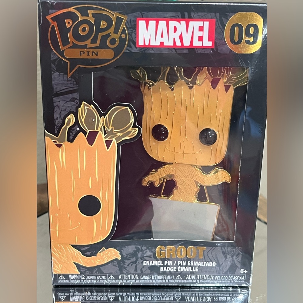 Marvel Funko Pop! Enamel Pin of Groot, new in box! - Picture 3 of 4